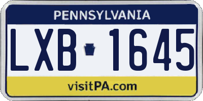 PA license plate LXB1645