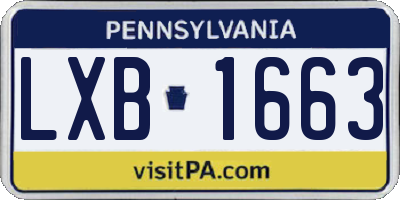 PA license plate LXB1663