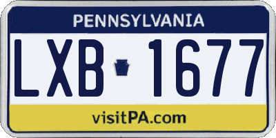 PA license plate LXB1677