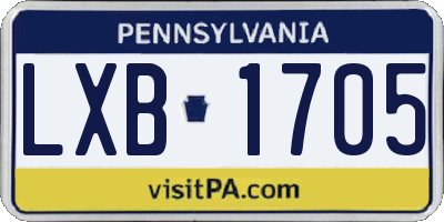 PA license plate LXB1705
