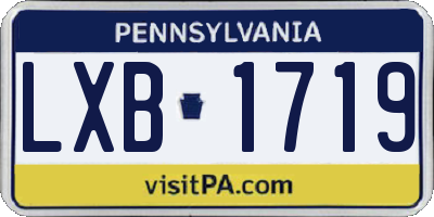 PA license plate LXB1719