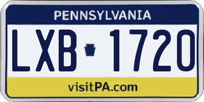 PA license plate LXB1720