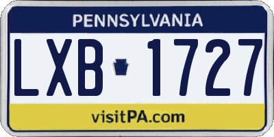 PA license plate LXB1727