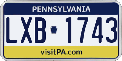 PA license plate LXB1743