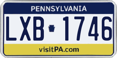 PA license plate LXB1746