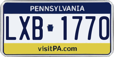 PA license plate LXB1770