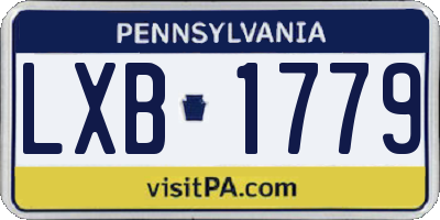PA license plate LXB1779