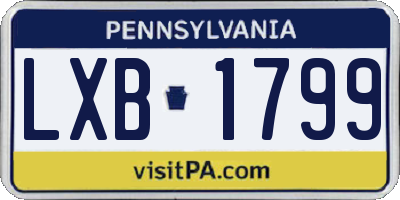 PA license plate LXB1799