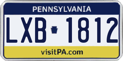 PA license plate LXB1812