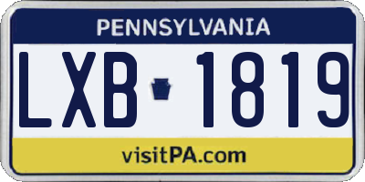 PA license plate LXB1819