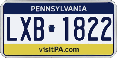 PA license plate LXB1822