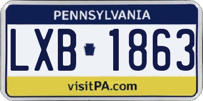 PA license plate LXB1863