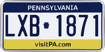 PA license plate LXB1871