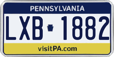 PA license plate LXB1882
