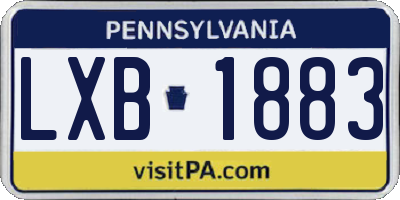 PA license plate LXB1883
