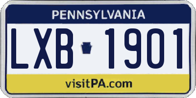 PA license plate LXB1901