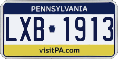 PA license plate LXB1913