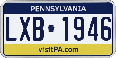 PA license plate LXB1946