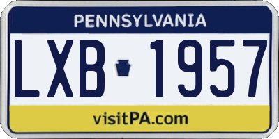 PA license plate LXB1957