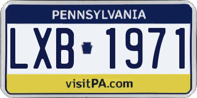 PA license plate LXB1971