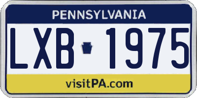 PA license plate LXB1975