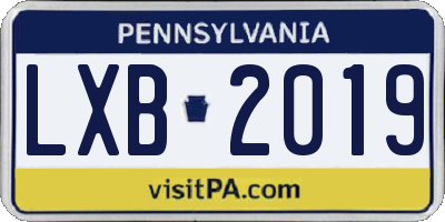 PA license plate LXB2019