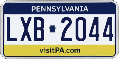 PA license plate LXB2044
