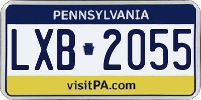 PA license plate LXB2055