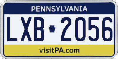PA license plate LXB2056