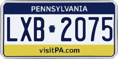 PA license plate LXB2075