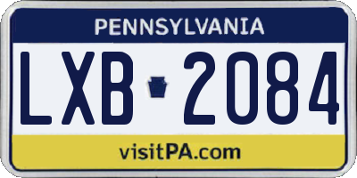 PA license plate LXB2084