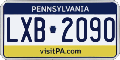 PA license plate LXB2090