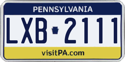 PA license plate LXB2111