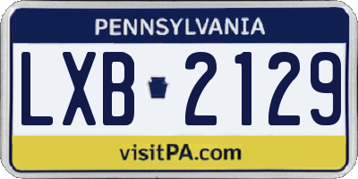 PA license plate LXB2129