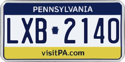 PA license plate LXB2140