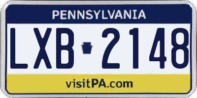 PA license plate LXB2148