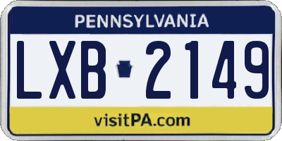 PA license plate LXB2149