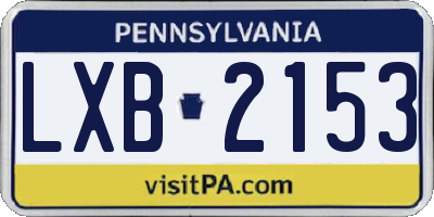 PA license plate LXB2153