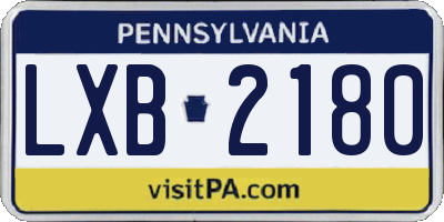 PA license plate LXB2180