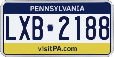PA license plate LXB2188