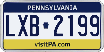 PA license plate LXB2199