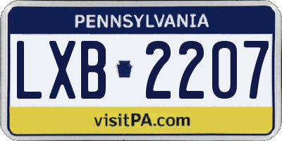 PA license plate LXB2207