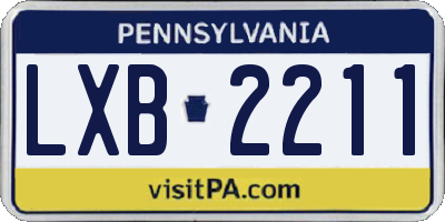 PA license plate LXB2211