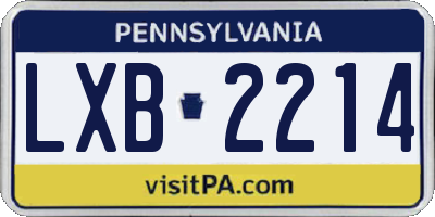 PA license plate LXB2214