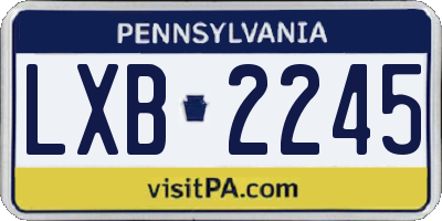 PA license plate LXB2245