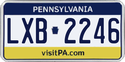 PA license plate LXB2246