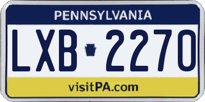 PA license plate LXB2270