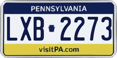 PA license plate LXB2273