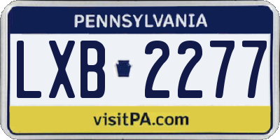 PA license plate LXB2277