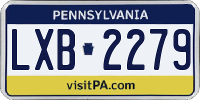 PA license plate LXB2279